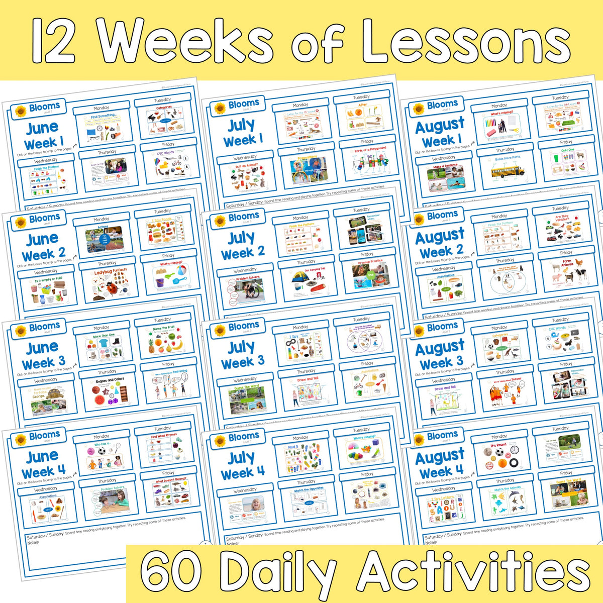 Summer Kindergarten Speech Therapy Activities