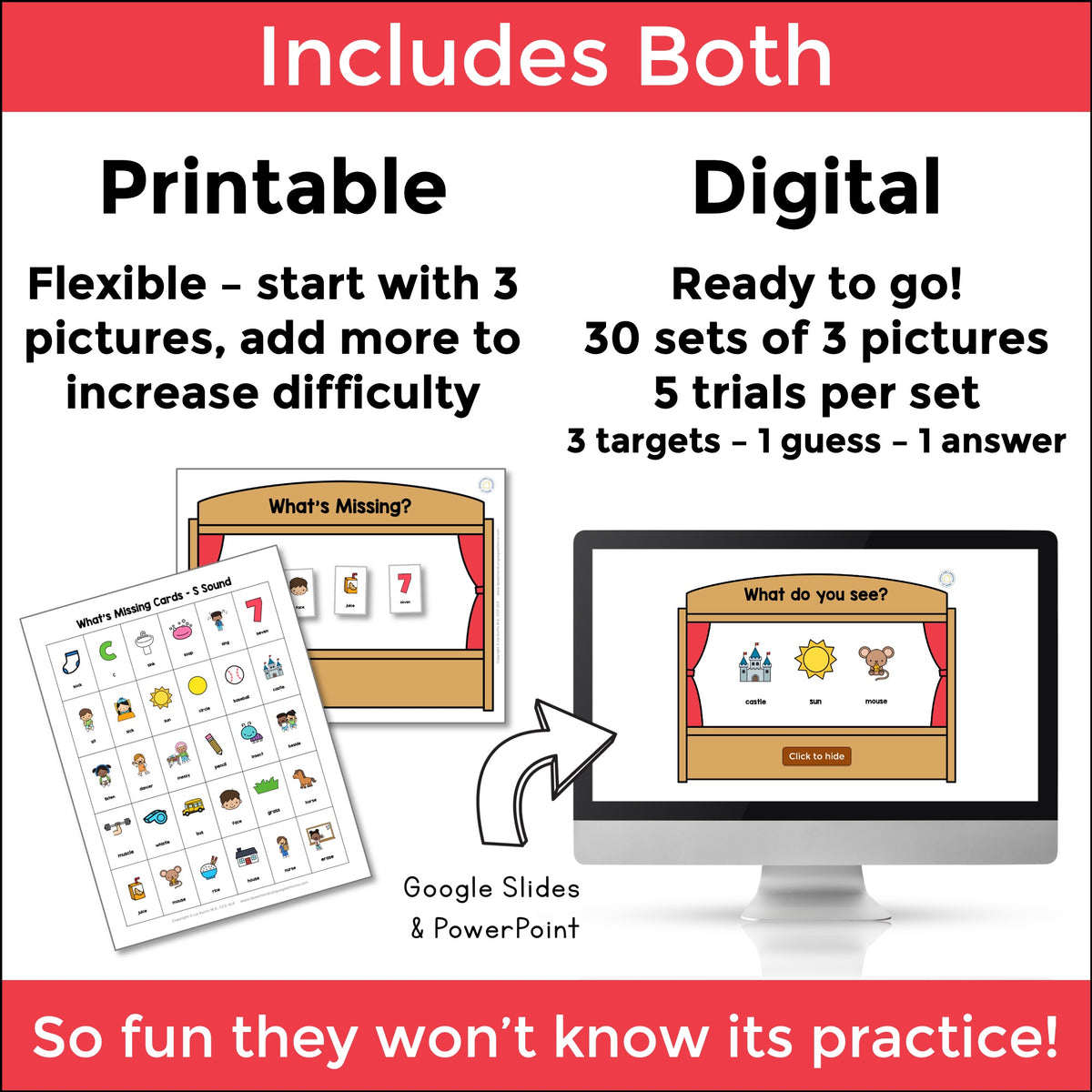 S What's Missing Articulation Game
