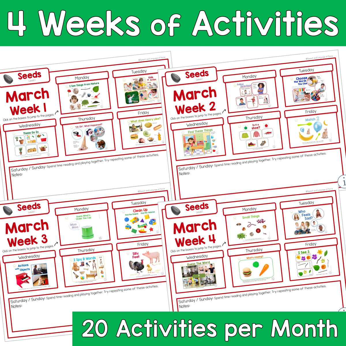 March Early Intervention Activities