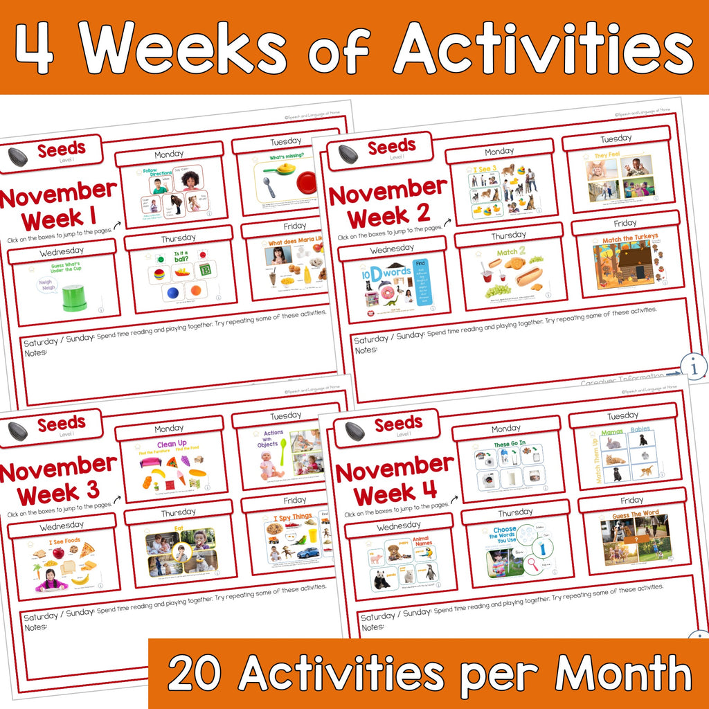 November Early Intervention Activities