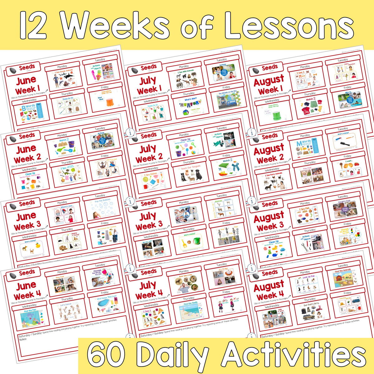 Summer Early Intervention Speech Therapy Activities