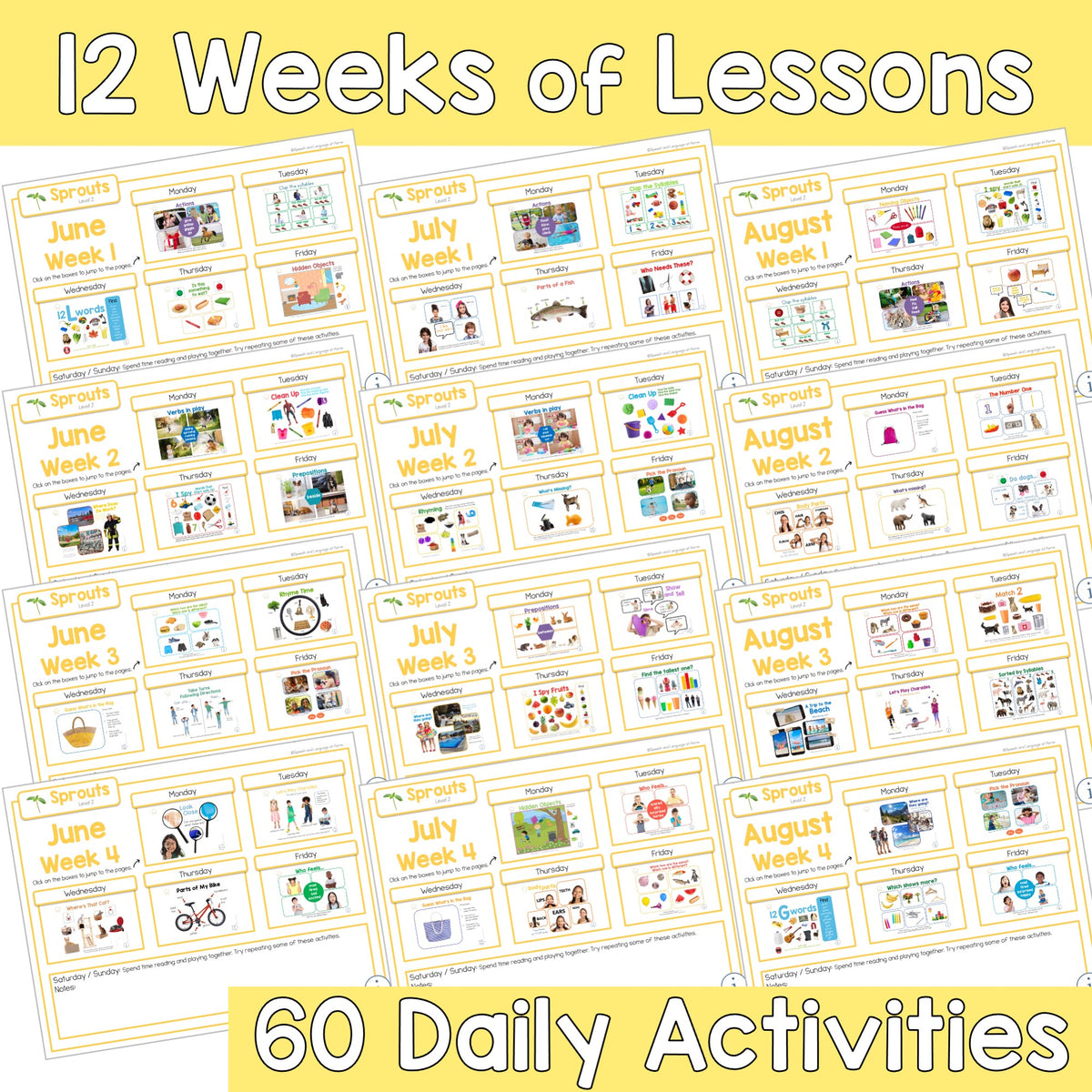 Summer Preschool Speech Therapy Activities