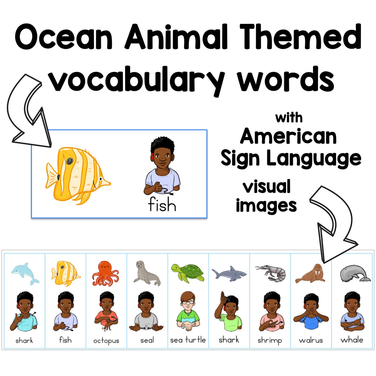 Ocean Animals Sign and Say Bingo