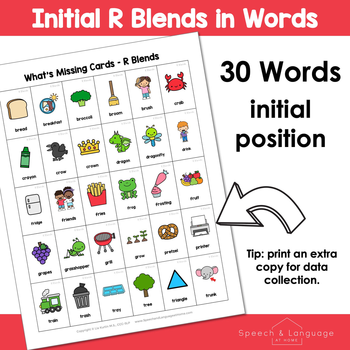R Blends What's Missing Articulation Game
