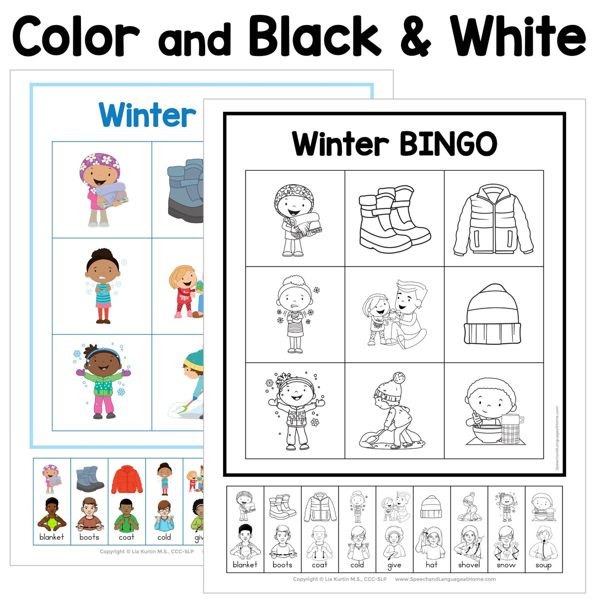 Winter Sign and Say Bingo