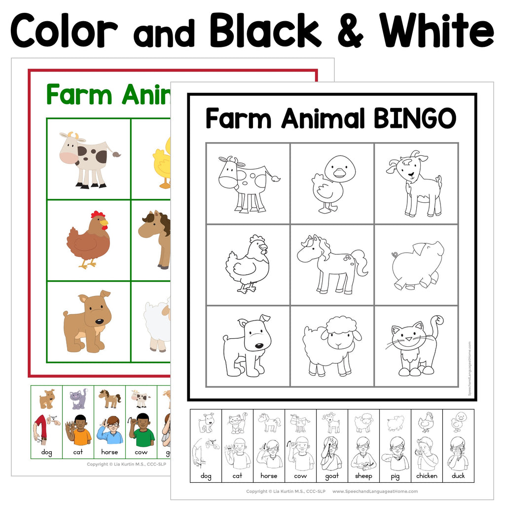 Farm Sign and Say Bingo