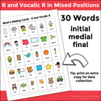 R and Vocalic R What's Missing Articulation Game