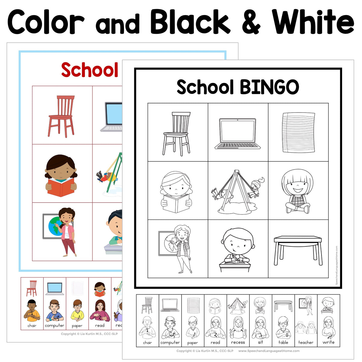 School Sign and Say Bingo