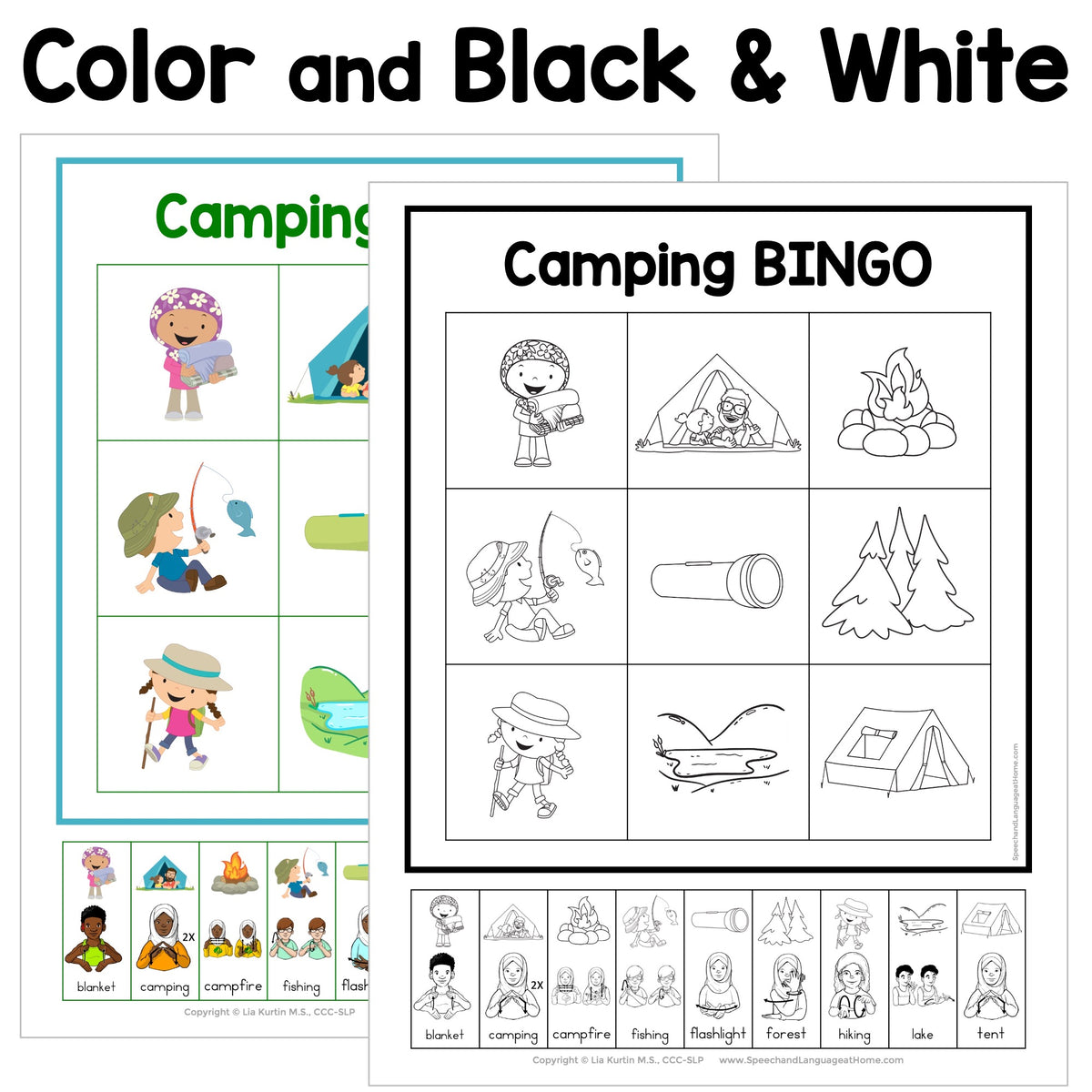 Camping Sign and Say Bingo