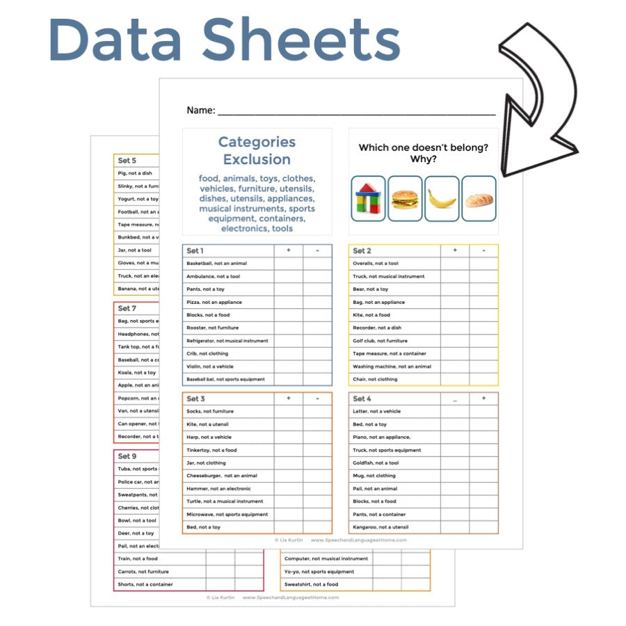 Categories Exclusion Task Cards