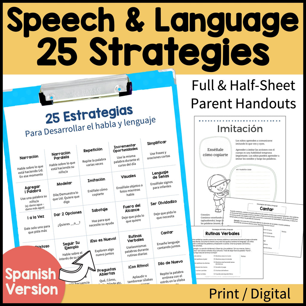25 Speech and Language Parent Handouts (Spanish)