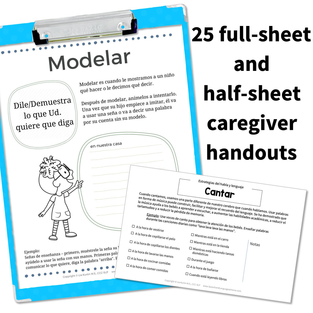 25 Speech and Language Parent Handouts (Spanish)
